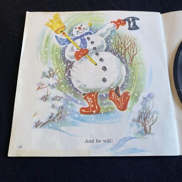 Vintage 1976 Little Golden Book & Record Of Frosty The Snowman. Read Along. USA. - Picture 7 of 13